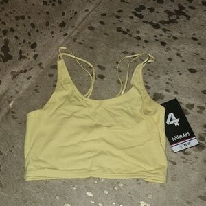 Yellow Sleeveless Crop Bra Intimates